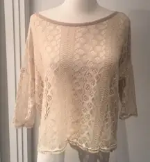 dELiA*s Beige Sheer Lace Top