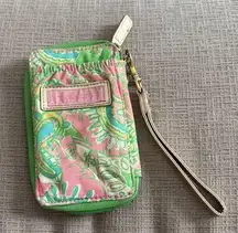 Lilly Pulitzer Zip Around Wallet Wristlet ID Phone Holder  6Lx3.5W