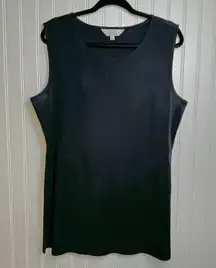 Exclusively Misook black tank tunic side slits size 0X