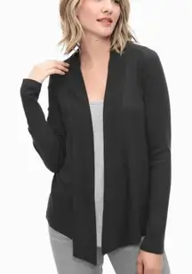 Splendid Cardigan Womens Medium Black Drapey Modal Pima Cotton Open Front