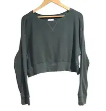 Aerie offline thermal XS green Cropped Top long sleeve