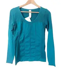 Fabletics Baltic Teal Delta Seamless Long Sleeve Athletic‎ Top NWT Medium