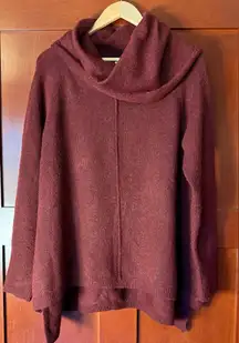 Elegant Maroon Cowl Neck Trapeze Sweater