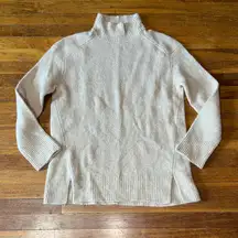 Vince Soft Alpaca Blend Beige Mock Neck Sweater, Medium