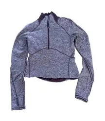 Lululemon Longsleeve Heathered Maroon  Size 4 Thumbholes Running