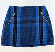 Gap  black, blue, and dark grey plaid houndstooth mini skirt Size 4.