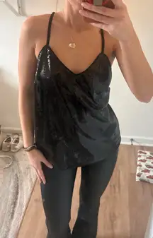 Black sequin top 