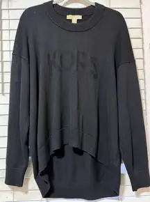 Michael By Michael Kors Black Crew Neck Hi Lo Sweater size XL NWT