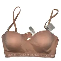 Lucky Brand Convertible‎ Bra 34B Nude Beige Removable Straps Seamless Strapless