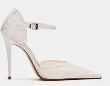 Chic / Beautiful White Wedding Shoes Lace Strappy  High Heels