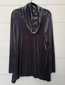 Jones New York Women’s Large Grey Velvet Cowl Neck Sweater