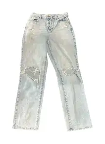 Pacific Sunwear Light Wash Distressed Straight Leg  Women's Size 27 dad jeans