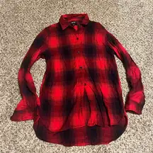Madewell Classic Buffalo Plaid Flannel Button-Down Shirt Red Black‎ Size S