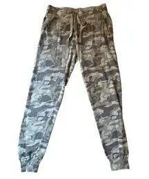 Monrow Gray Camo Soft Jogger Lounge Pants Women's Size Small