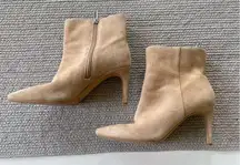 Vince Camuto Tan Suede Leather Heeled Boots Size 8.5