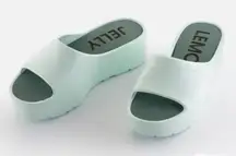 Women's Lemon Jelly SUNNY Aqua Green‎ Platform Slip-On Sandal Shoes Sz 10/ EU 40