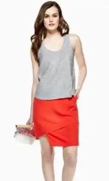 J Brand Red Asymmetrical Tiered Skirt, Size 4