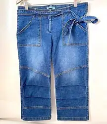 Y2K American Eagle Jeans Blue Capri Pants Cargo Utility Vintage 90s …