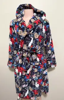 Vera Bradley Christmas fleece hooded robe woman size L/XL