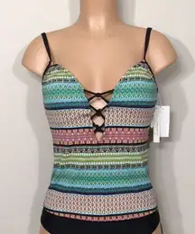 BLEU Rod Beattie plunge neck tankini top. NWT