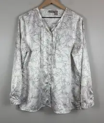 Chico's Shirt Women 2 US L Petal Pink Cherry Blossom Long Sleeve Button Up NWT