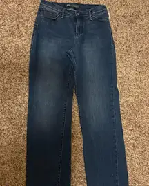 Levi's 512 Straight Leg Jeans Size 6 W 28 X L 32 Perfectly Slimming Dark Blue