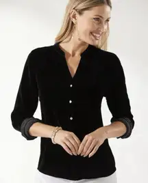 NWT Tommy Bahama Velvet Sands Silk Blend Black Long Sleeve Shirt
