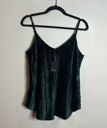 NWT Dalia dark green velvet tank top