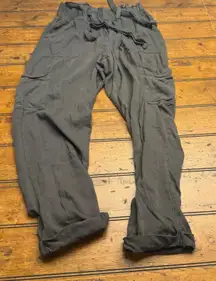 Aeropostale Women's Cargo Pants Olive Green Paperbag Waist Drawstring Size S