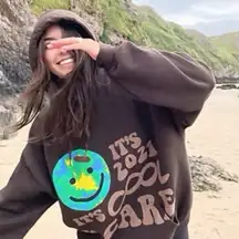 Lonely Ghost Women’s Sweatshirt Hoodie Pullover It’s Cool To Care 2021 Brown XXL