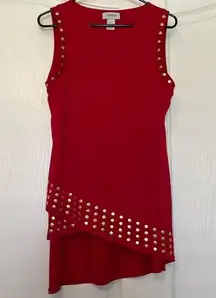 Carmen Marc Valvo Carmen Volvo Red Embellished Dress Sz M