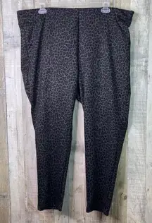 Avenue Size 22/24 Average Animal Print Cropped Leggings Black Gray Brown