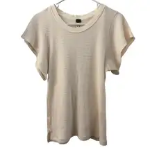 We The Free People  Waffle Knit Top Short Flutter Sleeve Tee S