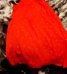 Worthington Red Dress with Gold Dots
