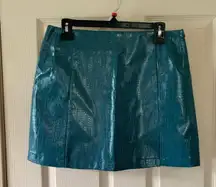 Large  Teal Pleather Skirt