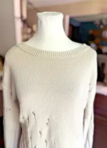 Rubbish NWOT Long Sleeve Pullover Cotton Distressed  Sweater Womens M‎
