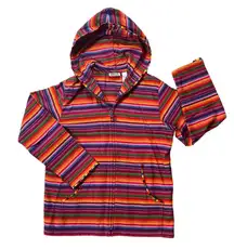 Vintage 90s/Y2K Chico’s Design Zip Up Multi Color Rainbow Hoodie