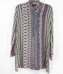 Tolani Silk Pullover Tunic Boho Sz M