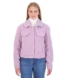 Juniors'  Teddy Sherpa Crop Jacket NWT Size XL - Lilac Purple