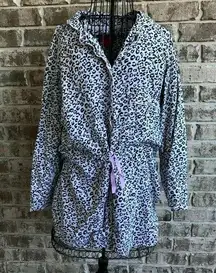 Sleepshirt Medium Leopard Print Cinched Waist Ties Fro…