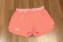 Under Armour  Shorts Orange Heat Gear Loose Running Logo Gym Yoga, size small