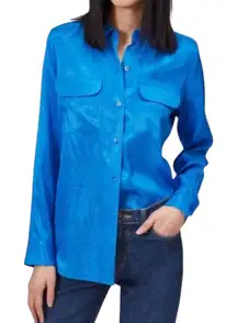 Equipment NEW Vibrant Blue Button Down Blouse