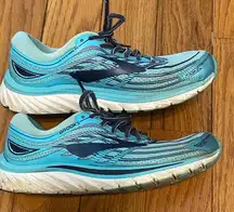 Women's Brooks Glycerin 15 Blue Teal Green Running‎ Shoes Sneakers Size 8