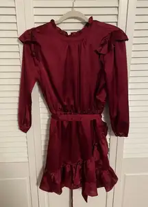 Women’s long sleeve red dress with bows 