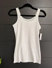 SO Basic White Long Tank Top Women’s Sz Small NWT