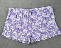 Disney Store Lilo & Stitch Pajama Shorts Lounge Women's 1X Purple/White Elastic
