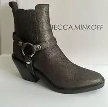 REBECCA MINKOFF Jett Glitter Harness Chelsea Western Boot 7 $298