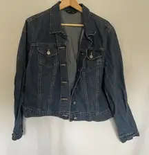 Lands End Womens Denim Jacket Size 14-16 comfortable juniors pockets casual