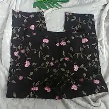 Dressbarn Floral Embroidered Cropped Pants