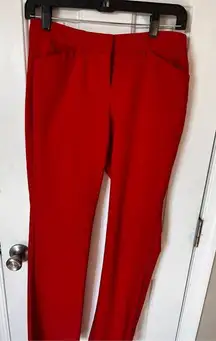 Express red dress pants size 2R editor straight leg